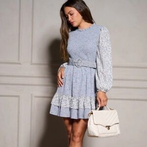 the clothing company Light Blue Floral Mini Dress